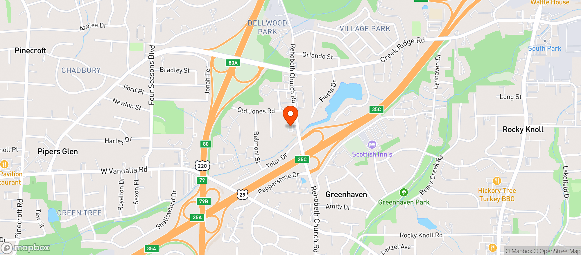 Map showing Circle K 2701528 (Rehobeth Church)