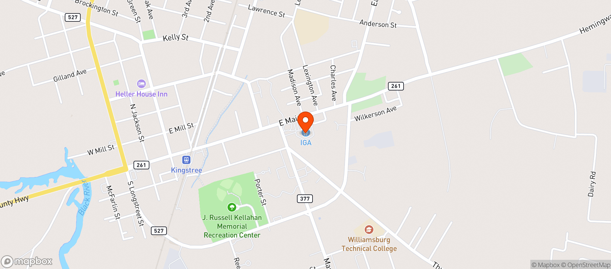 Map showing Kingstree Iga #675 (Flo)
