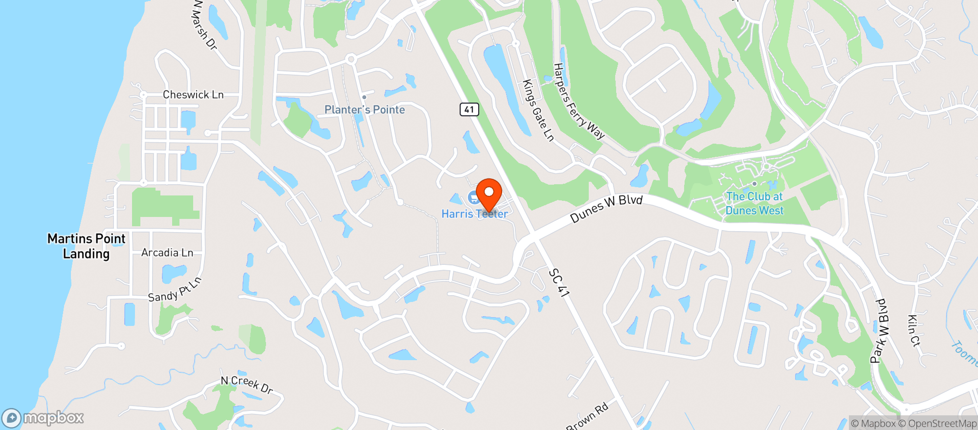 Map showing Rivertowne Public House