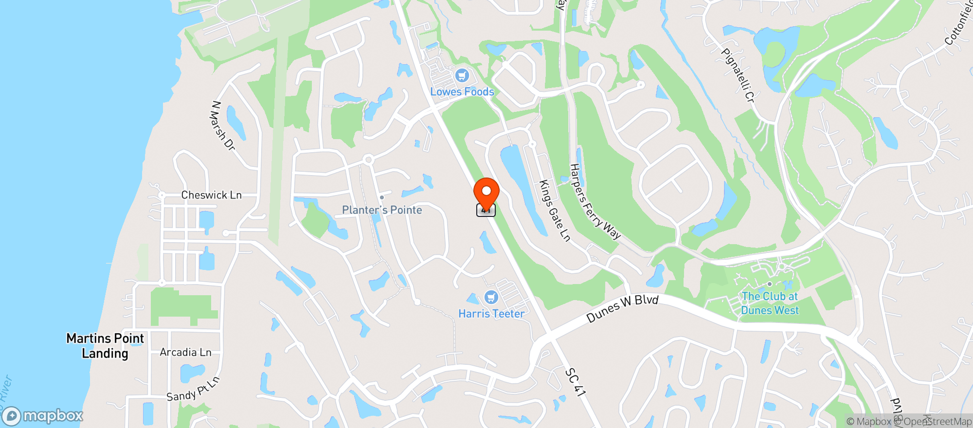 Map showing Harris Teeter