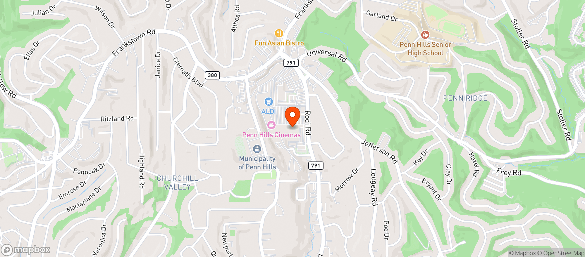 Map showing GIANT EAGLE (RODI RD)