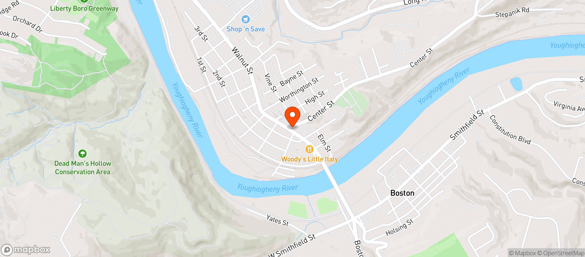 Map showing GREEN VALLEY BEER DIST.