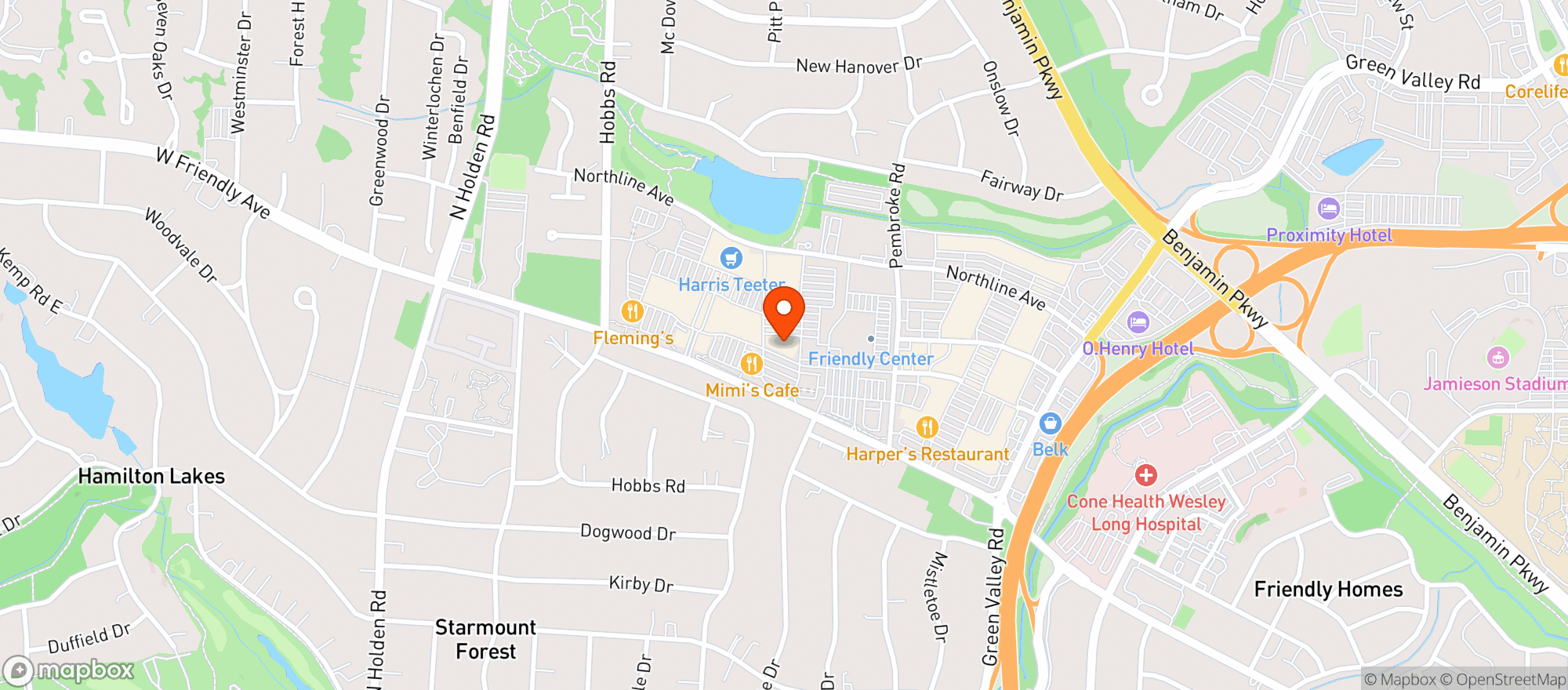 Map showing Williams Sonoma