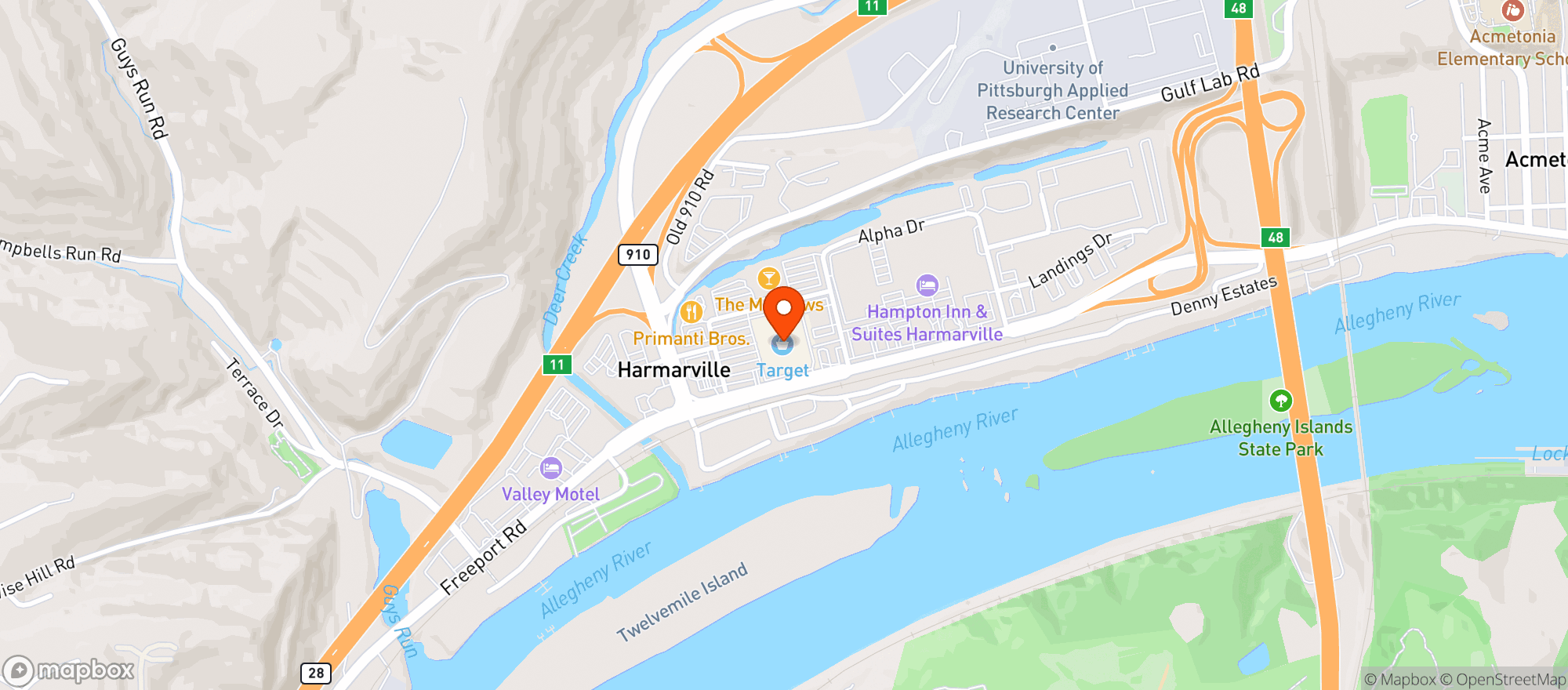 Map showing Target