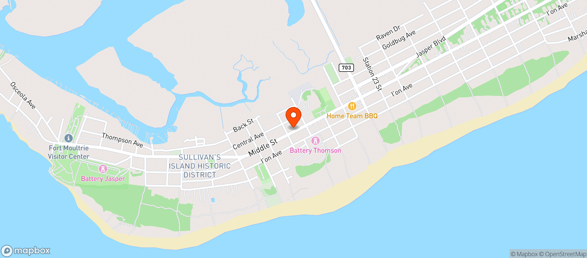 Map showing Sullivans Fish Camp