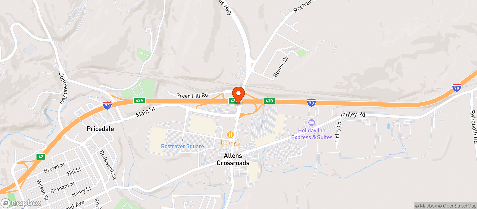 Map showing BEER ARENA OF BELLE VERNON