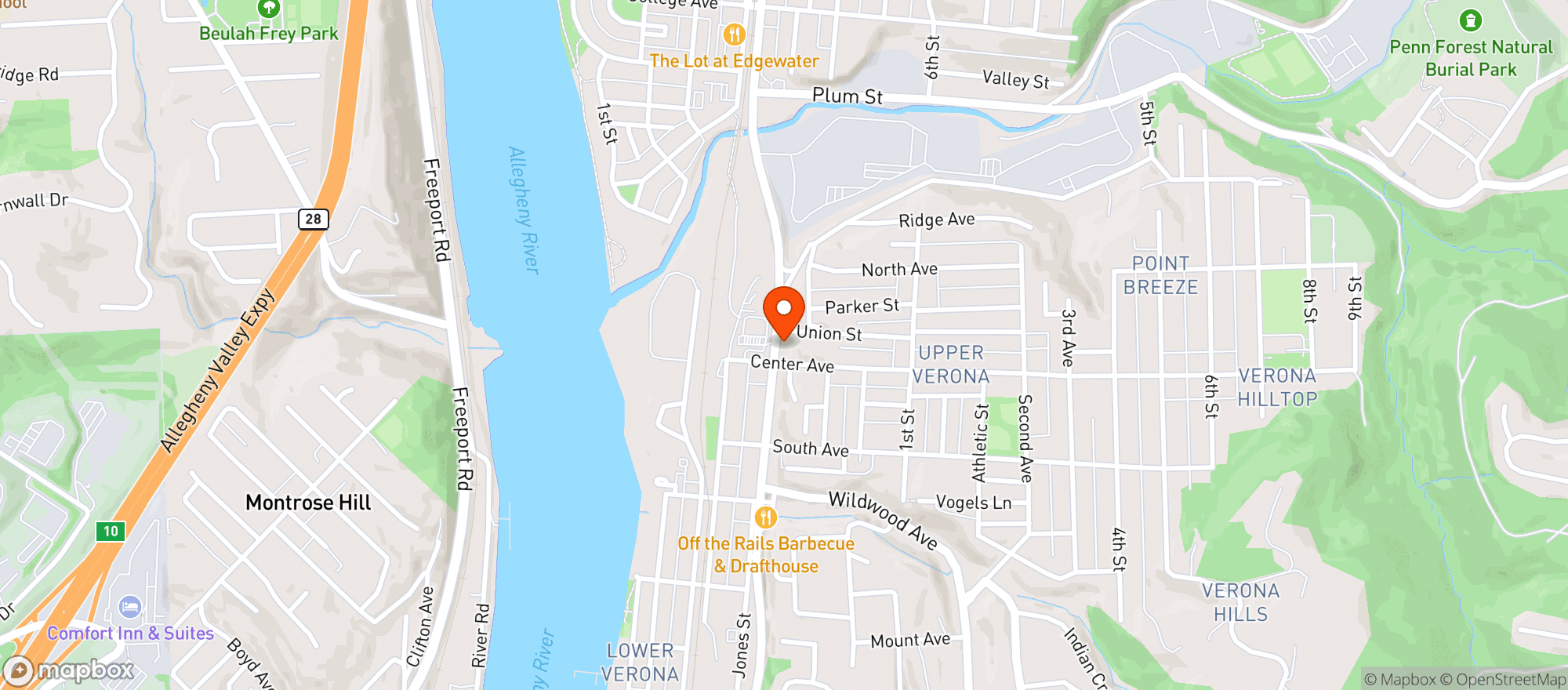 Map showing Twin Boro Bar & Grill