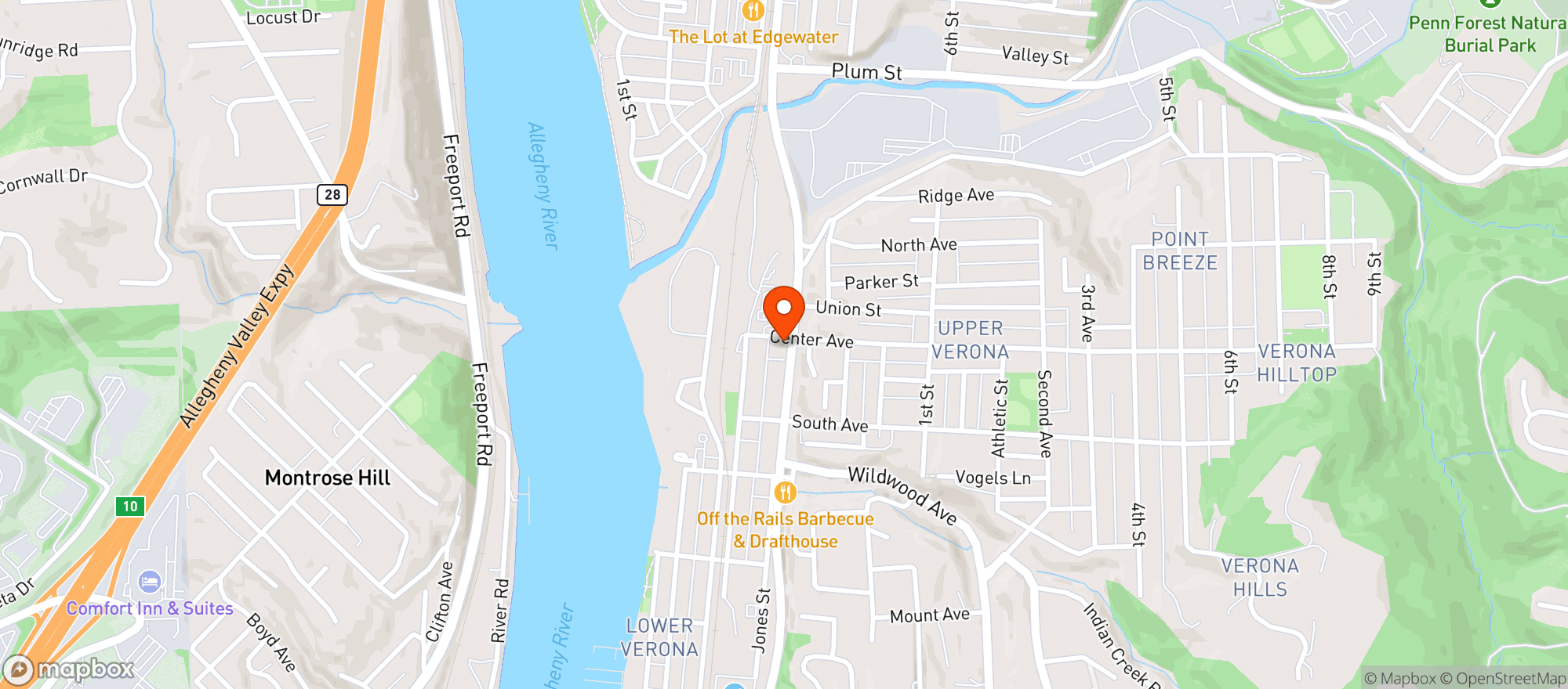 Map showing COMMUNITY BEVERAGE