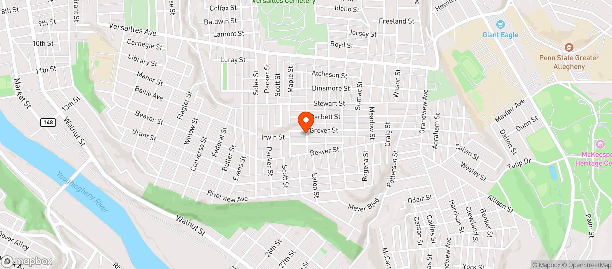 Map showing Olympia Brew