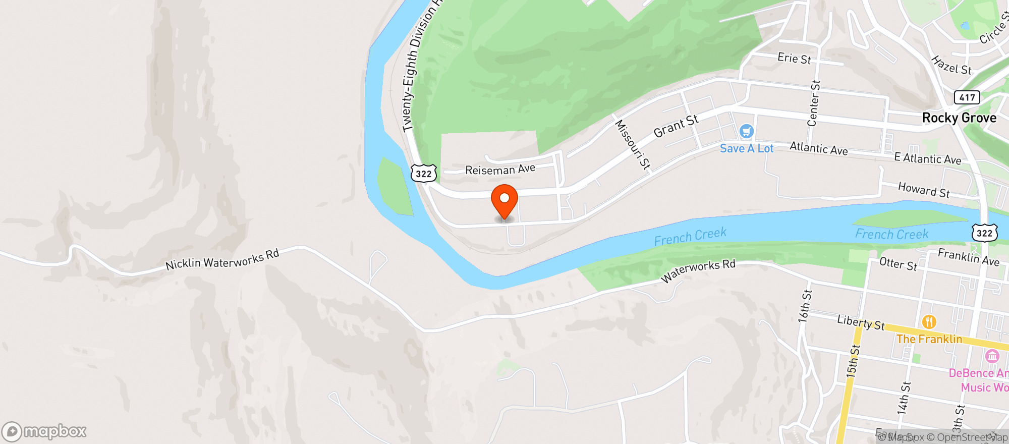Map showing FRANKLIN BEER CO.