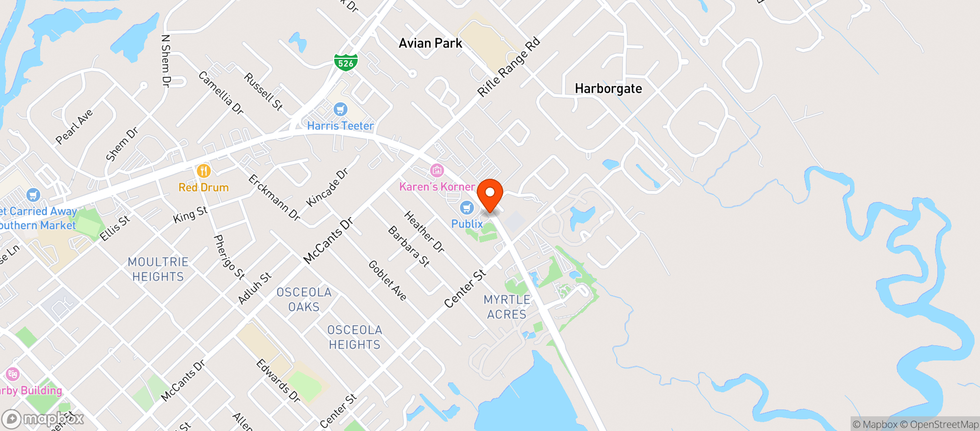 Map showing Publix Super Market
