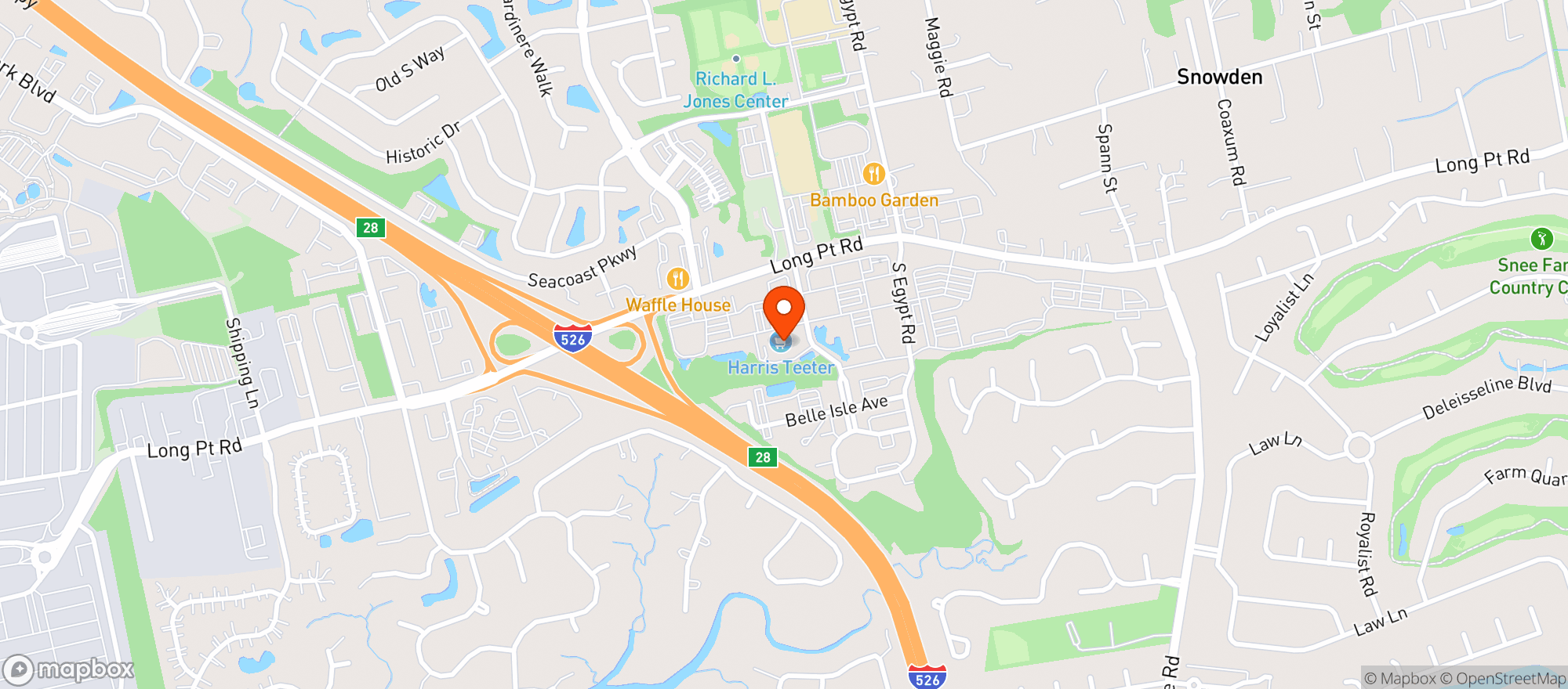 Map showing Harris Teeter