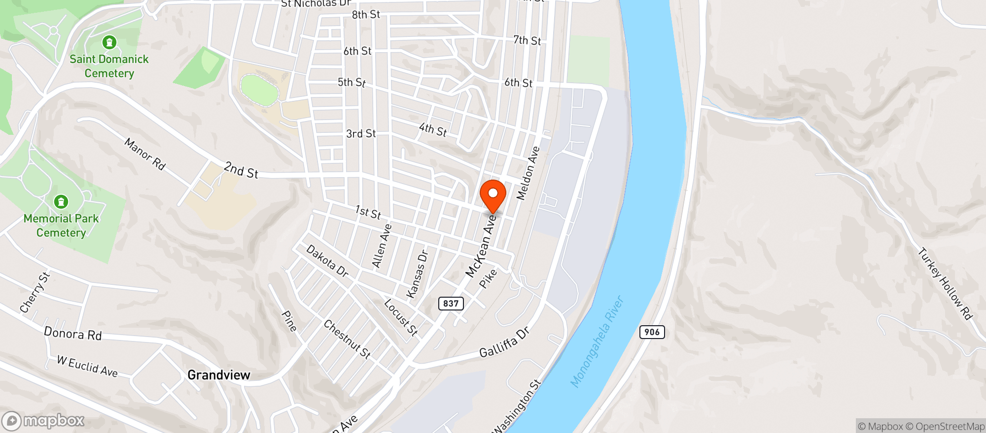 Map showing STATION - DONORA