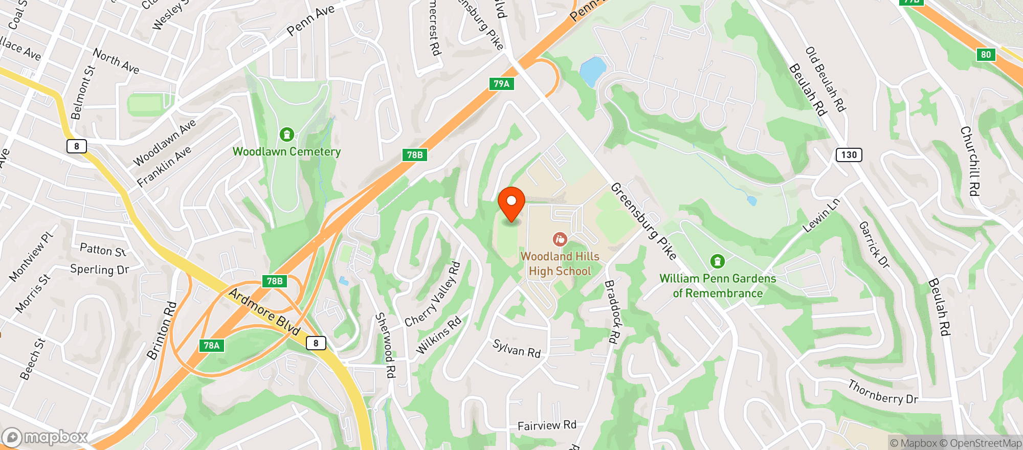 Map showing BREW-THRU, INC.
