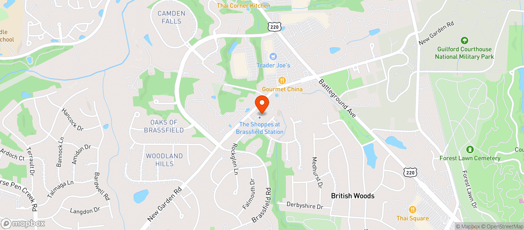 Map showing Reel Seafood Grill