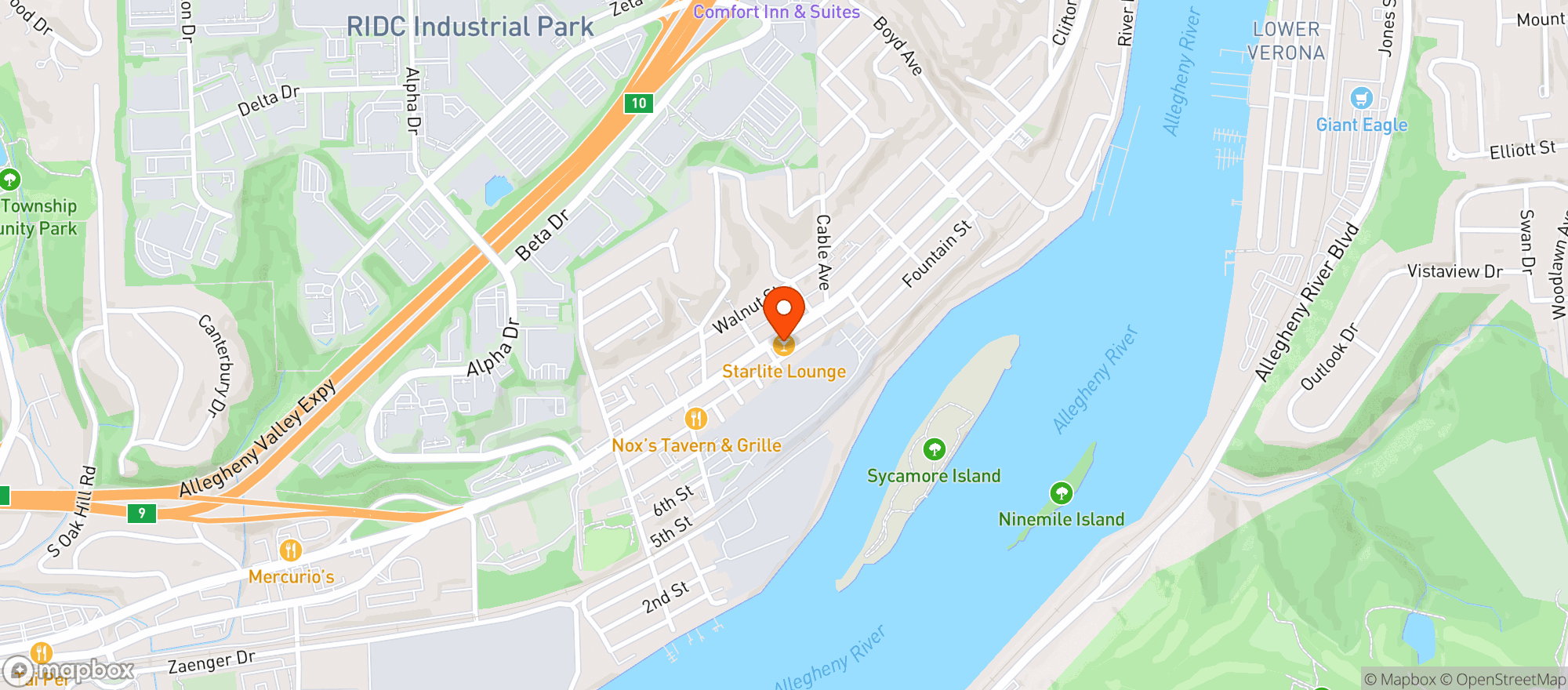 Map showing Starlite Lounge