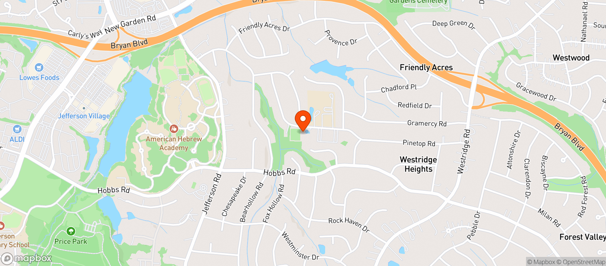 Map showing Pinetop Sports Club