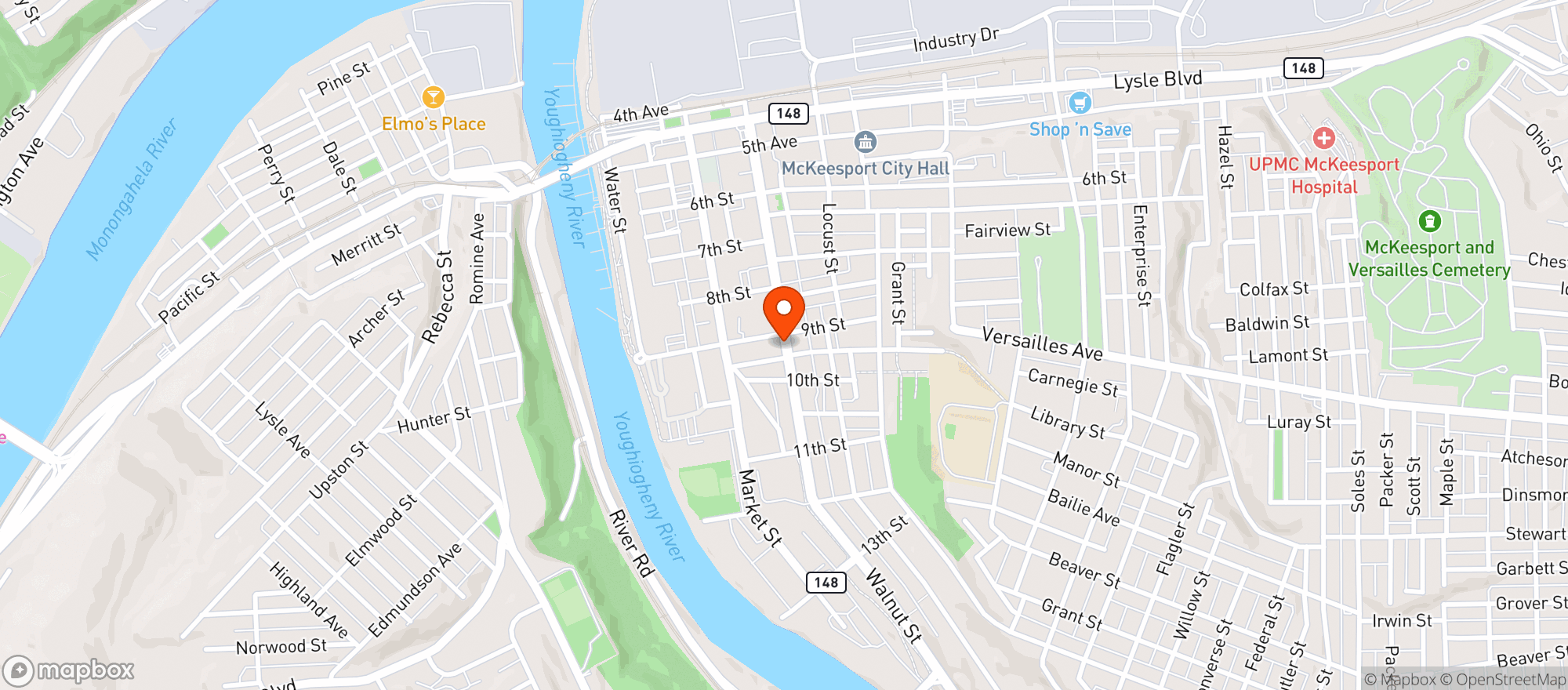 Map showing Tube City Dist