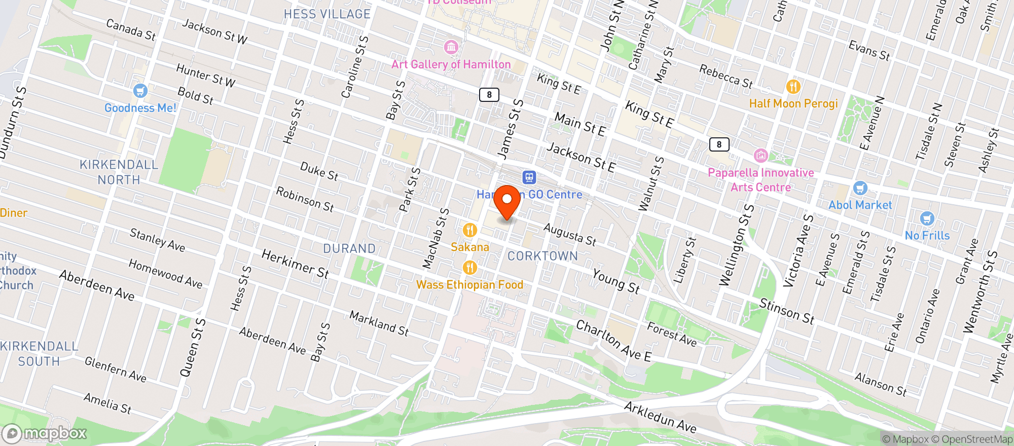 Map showing Ciao Bella (augusta, Hamilton)