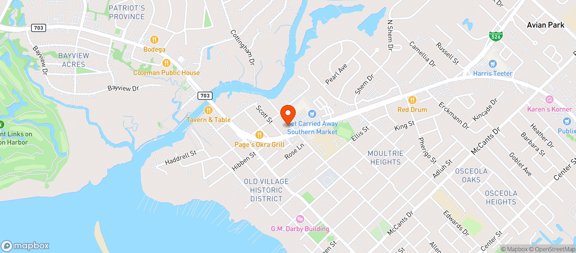 Map showing Coastal Craft & Crust