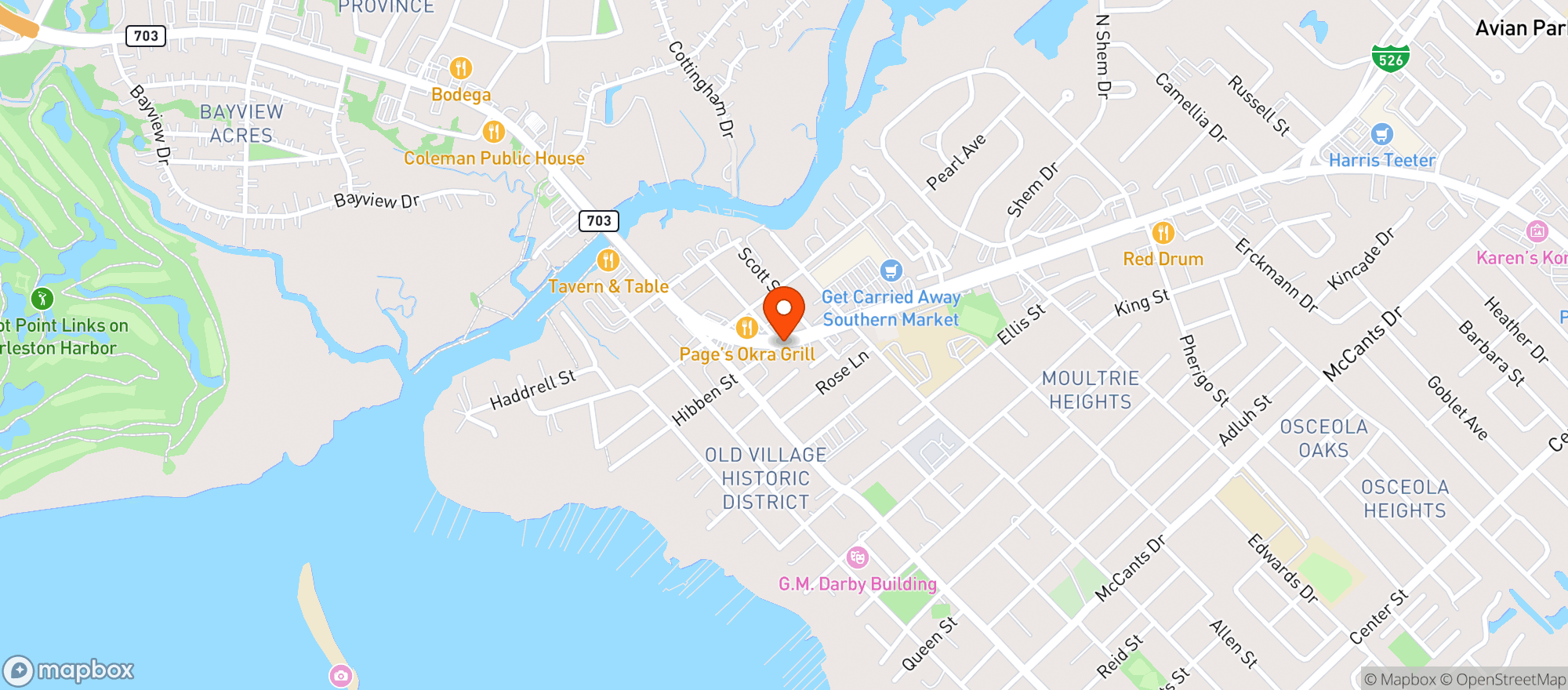 Map showing Arts Bar And Grill