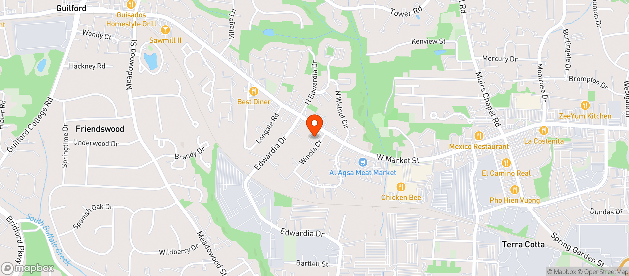 Map showing Garage Tavern