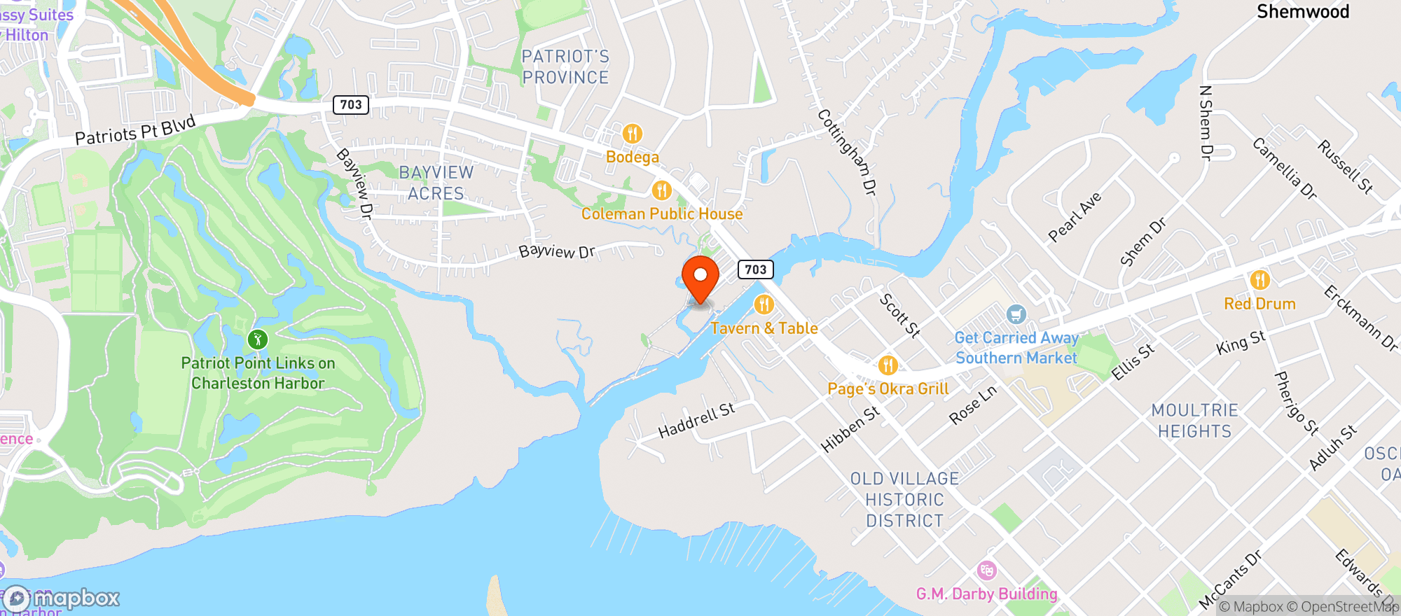 Map showing Vickerys Bar & Grill