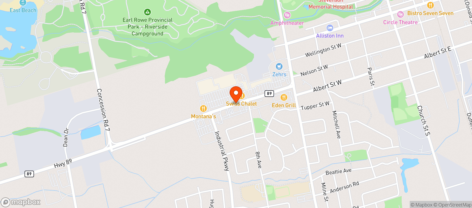 Map showing Staples