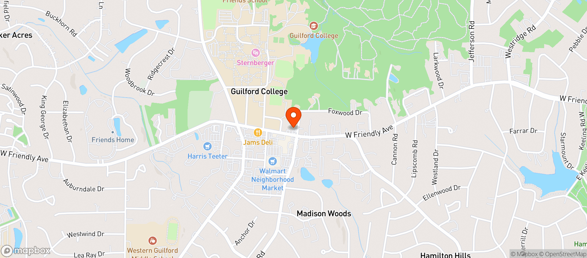Map showing M S Food Mart