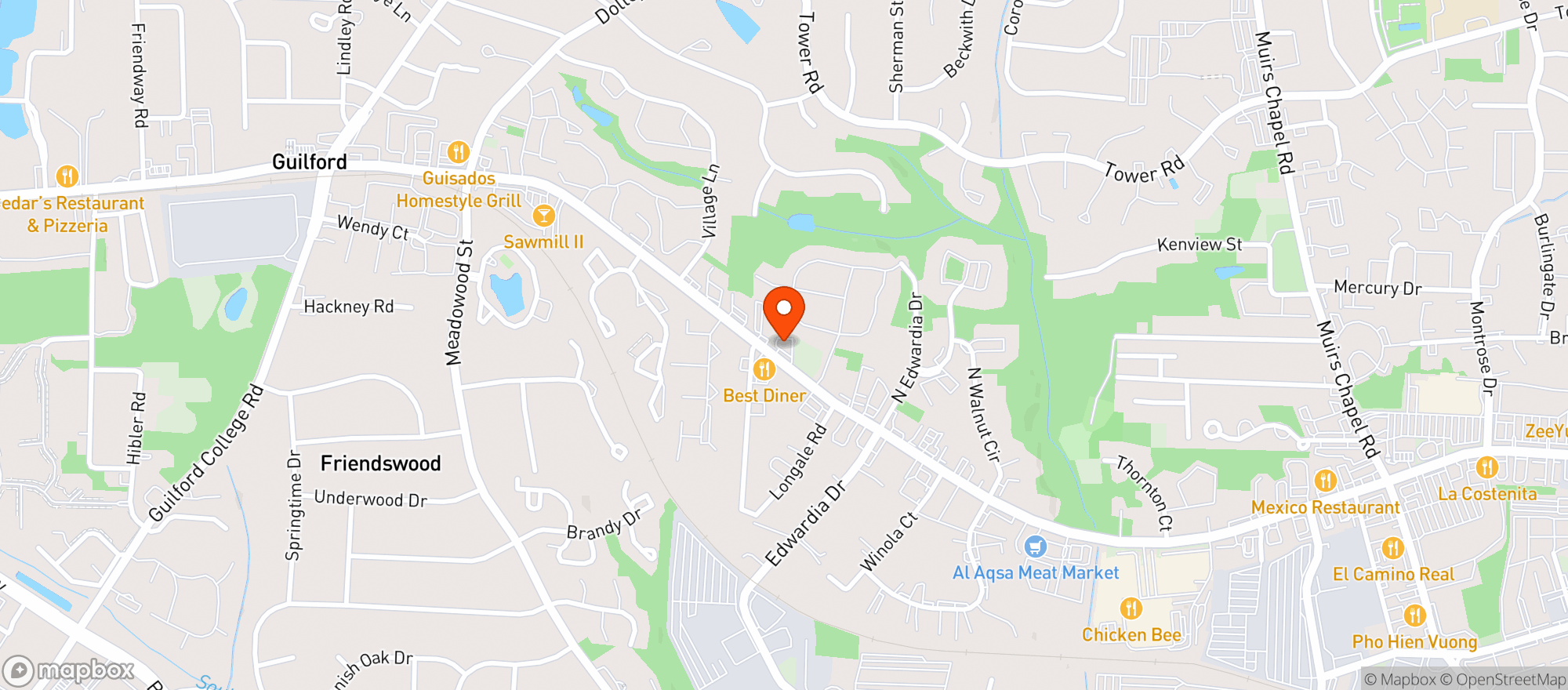 Map showing P N J Mini Mart