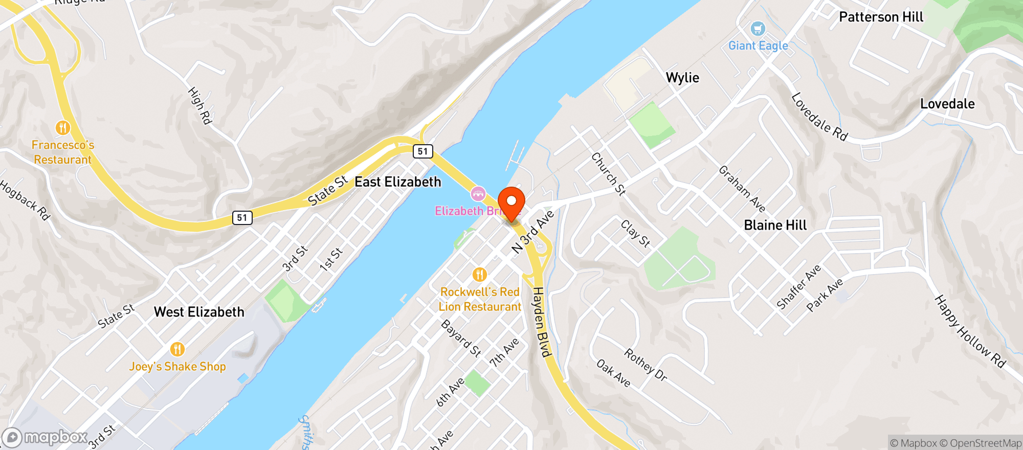 Map showing Beer D Spencer