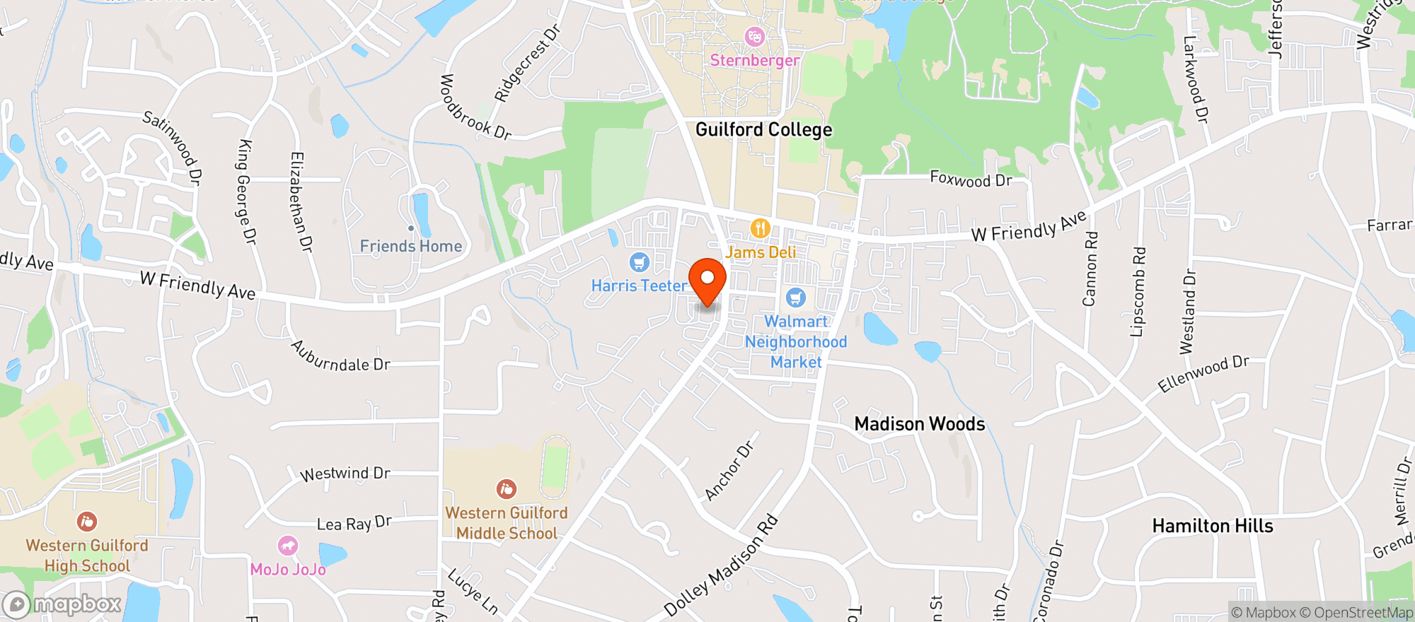 Map showing Cvs