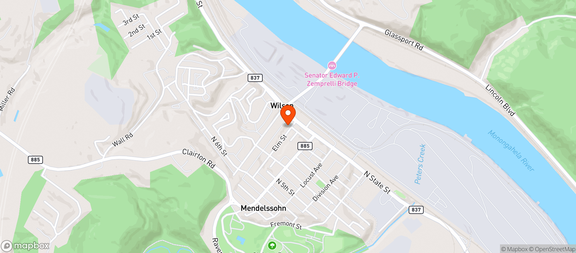 Map showing Clairton Beer Dist