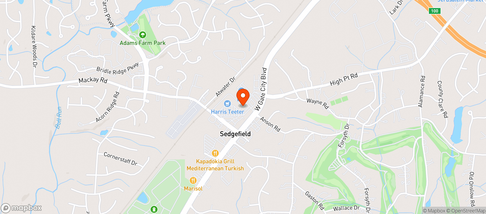 Map showing Harris Teeter