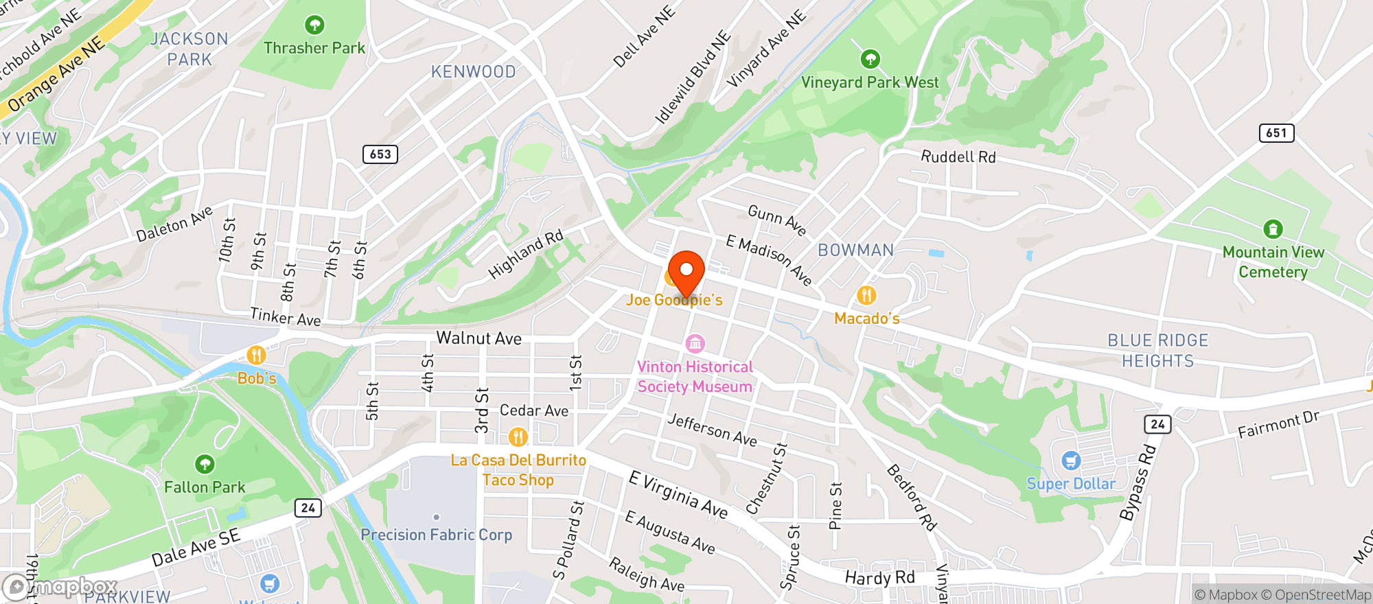 Map showing Our Daily Bread Bakery &