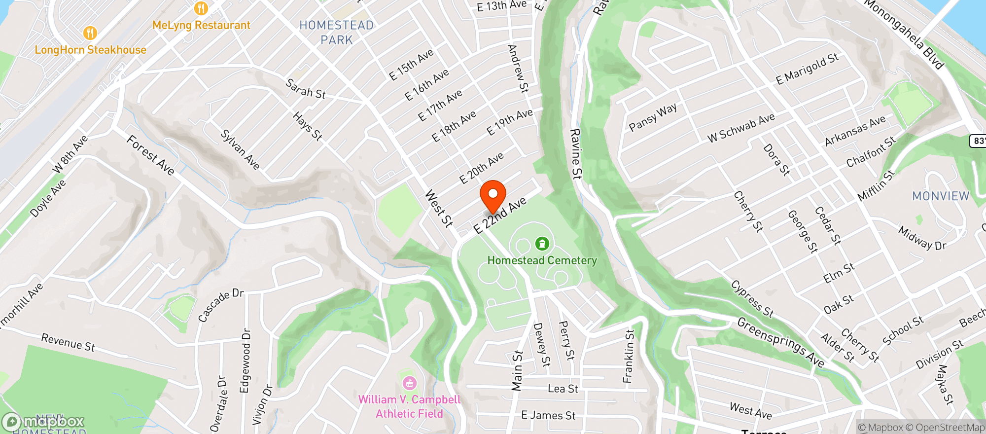 Map showing Steel Valley Beer