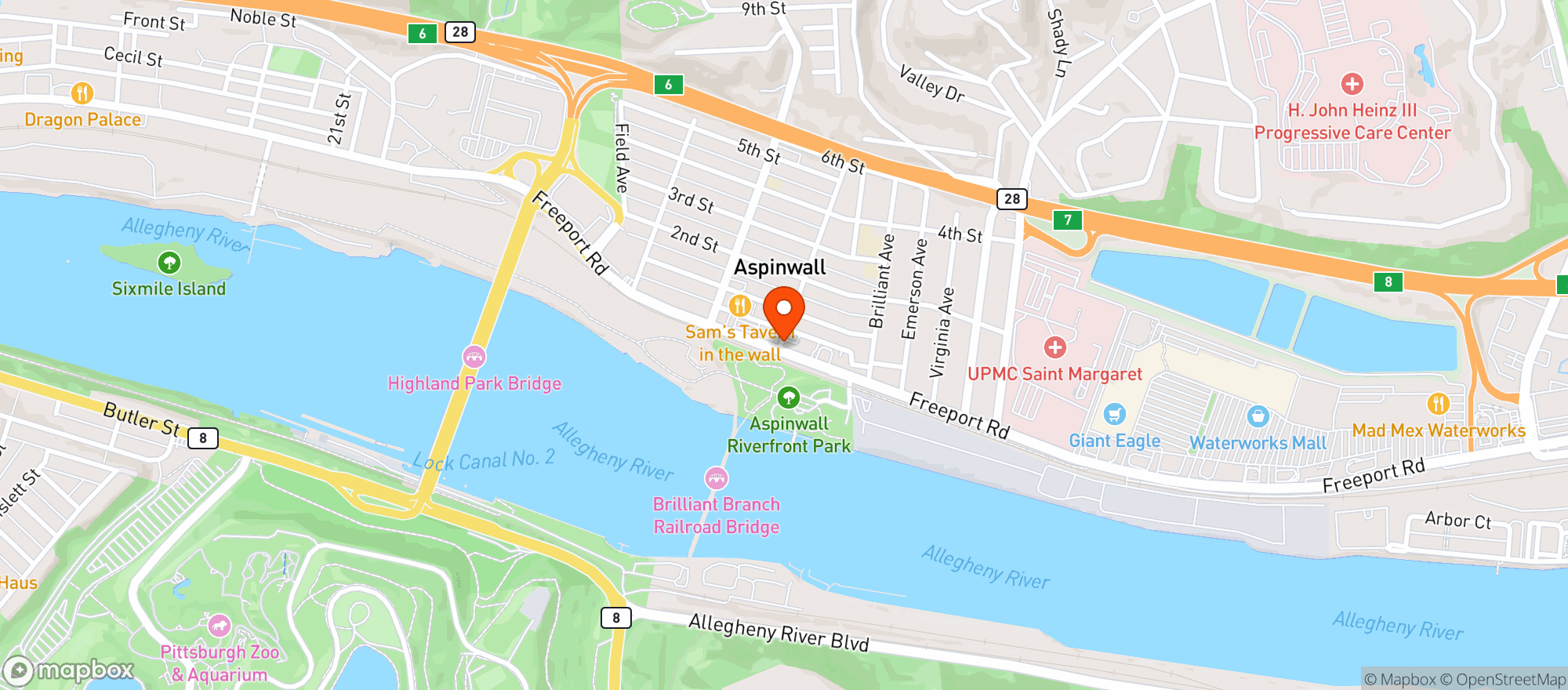 Map showing Cornerstone Restaurant And Bar