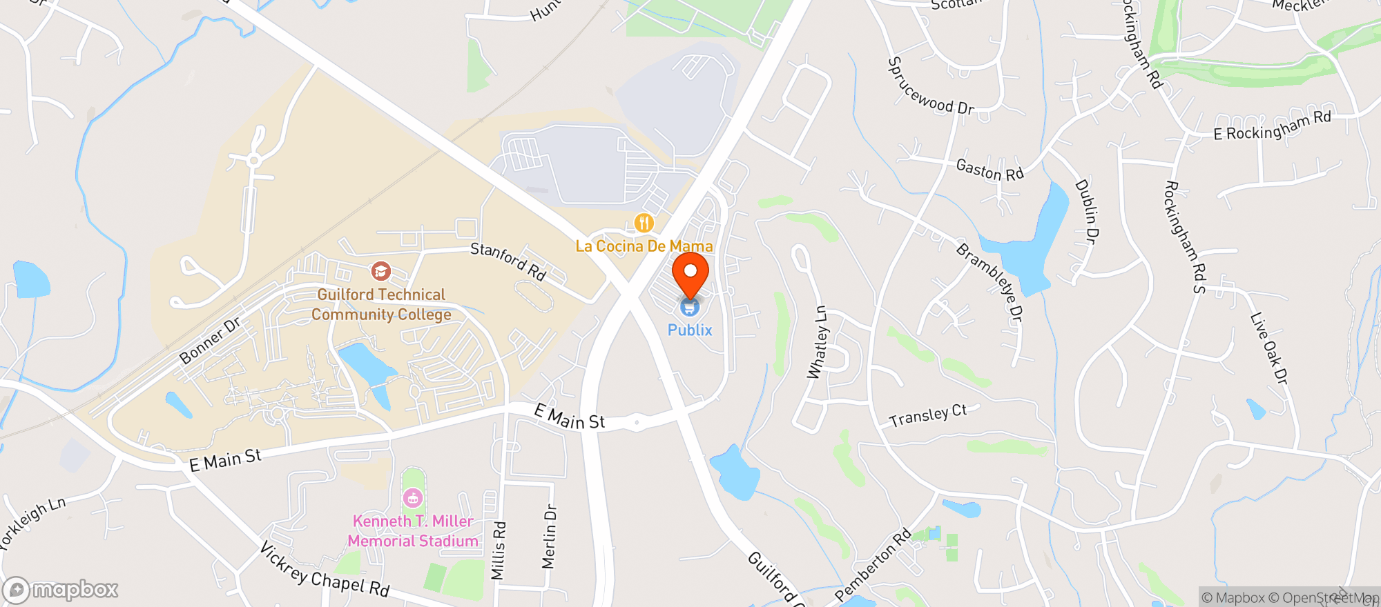 Map showing Publix