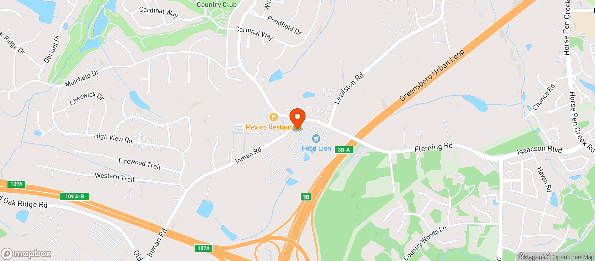 Map showing Empanada Grill