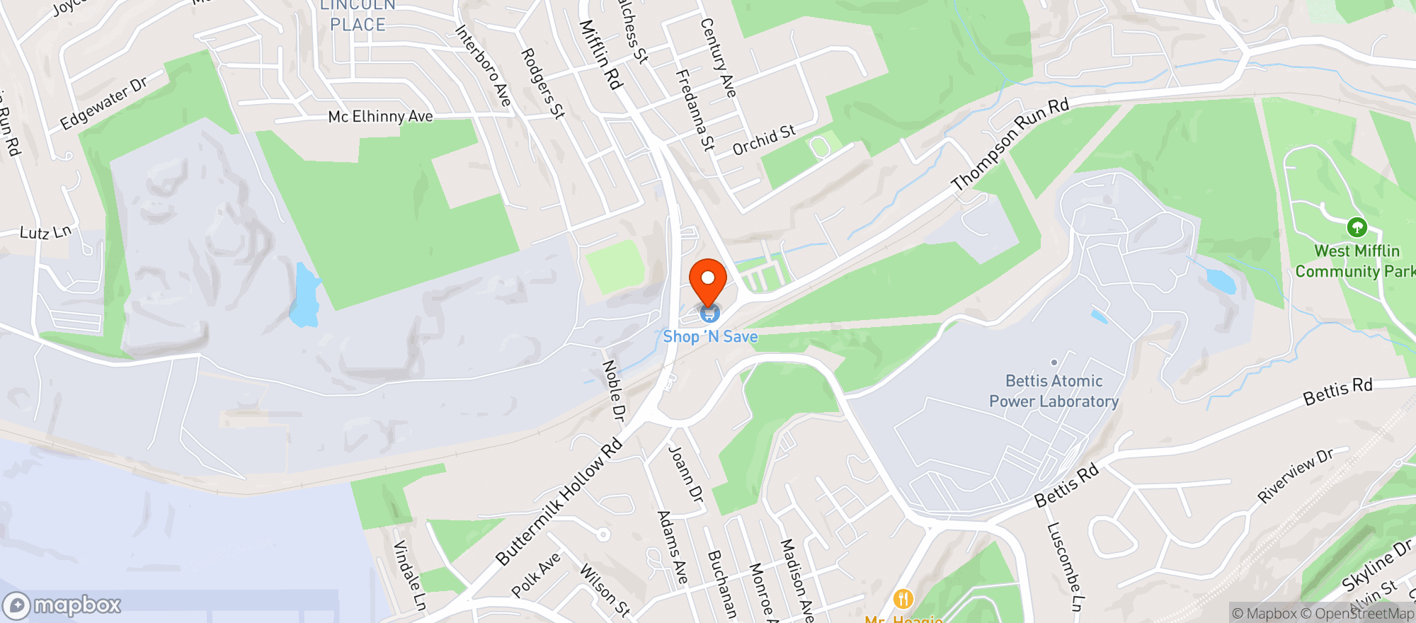 Map showing Shop N Save Food