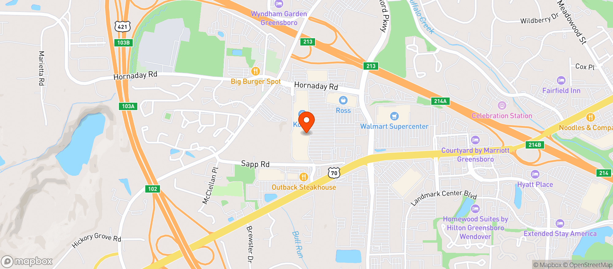 Map showing Target - Greensboro Wendover