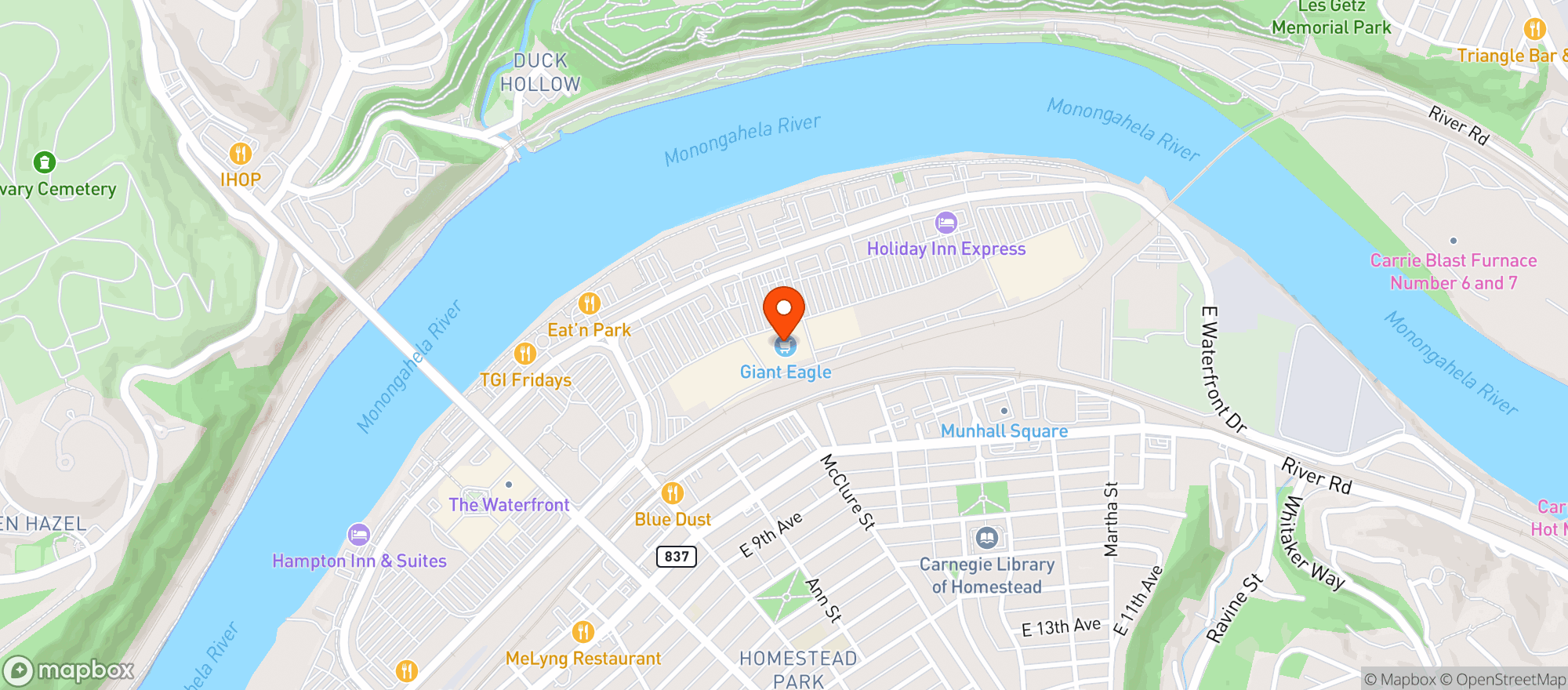 Map showing Giant Eagle