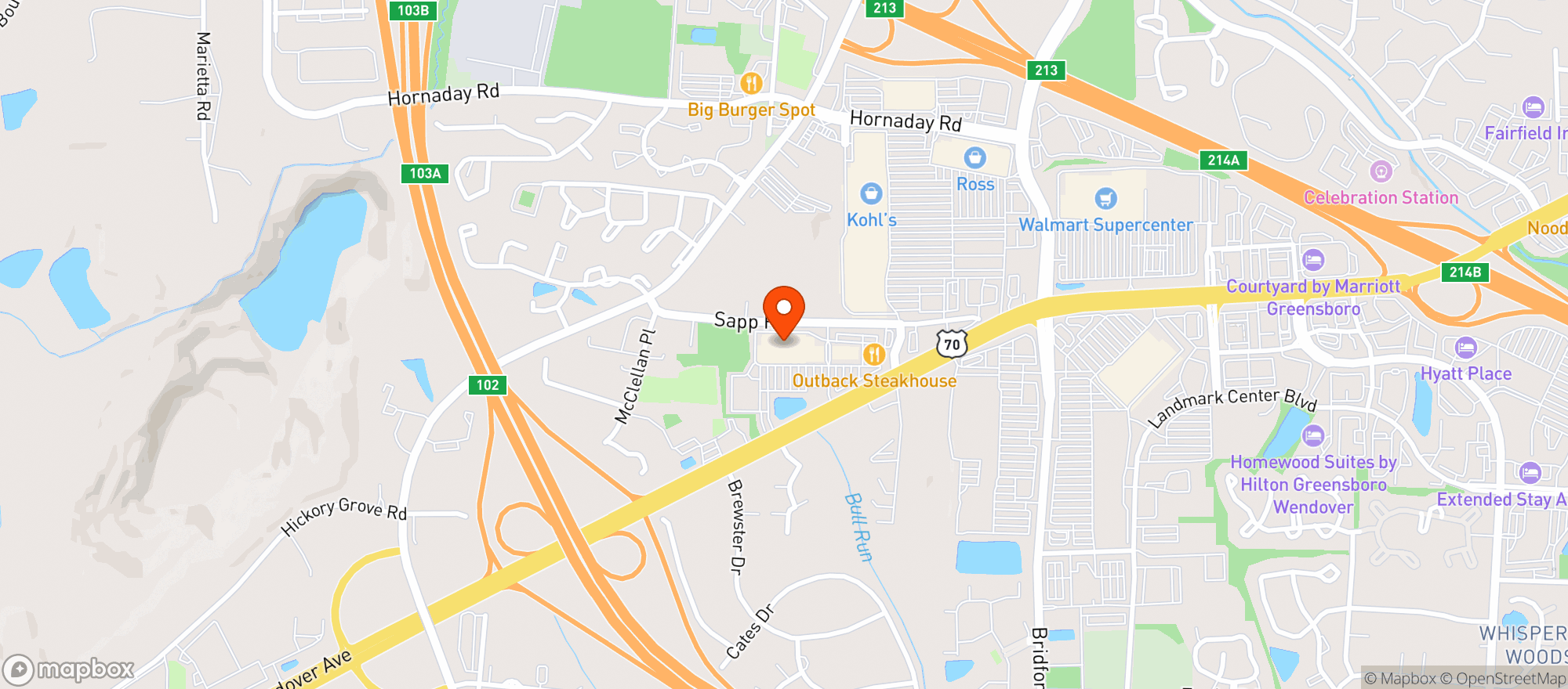 Map showing World Market Wendover Commons