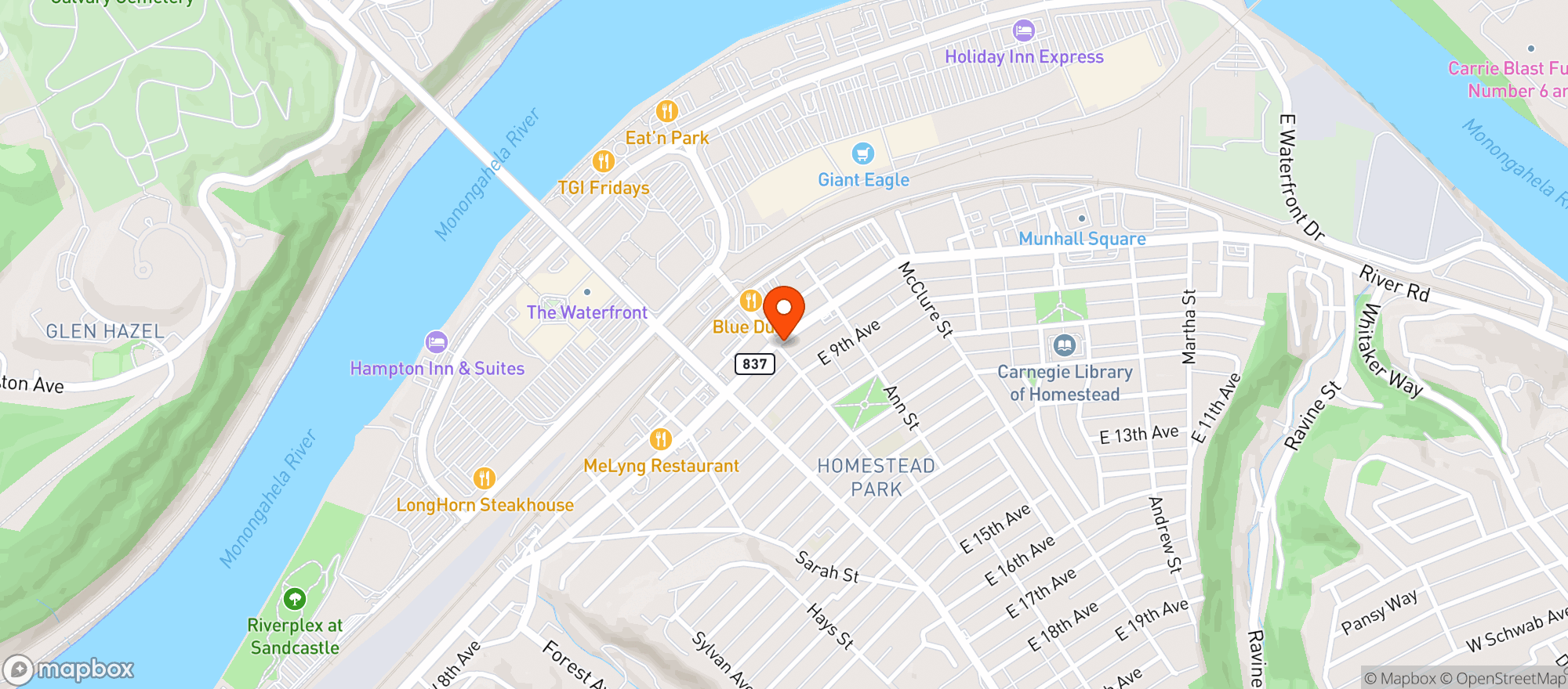Map showing Hops Brews & Sunshine Homestead