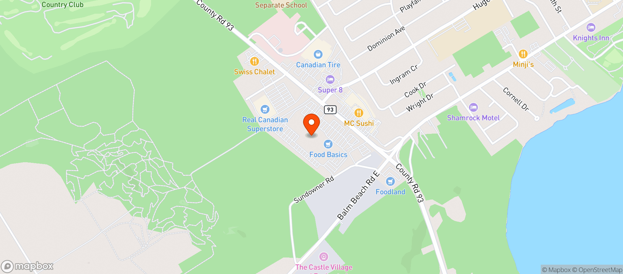 Map showing Staples