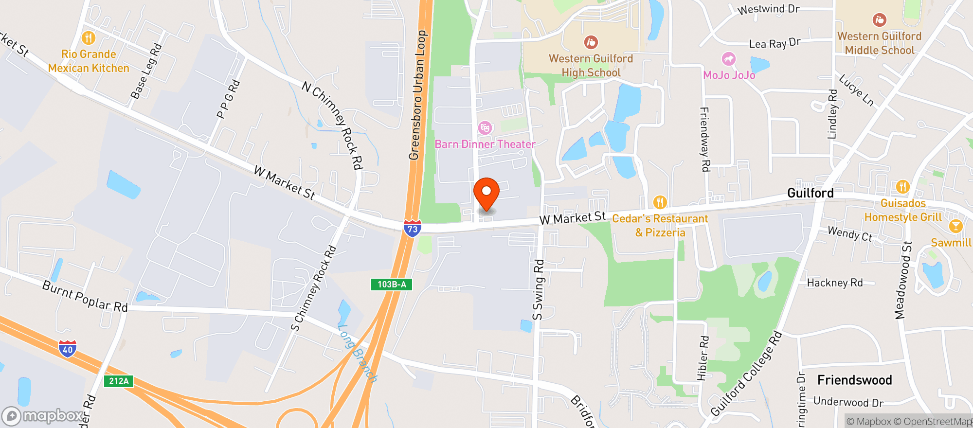 Map showing Express Mart