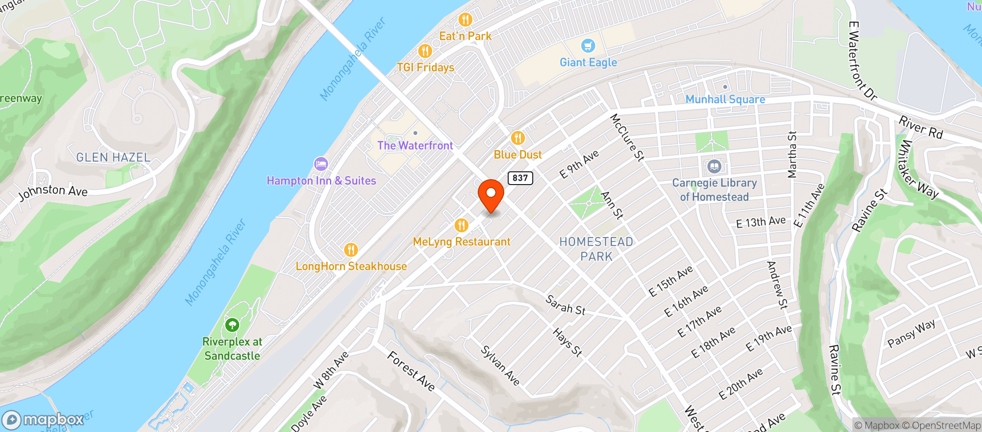 Map showing Dukes Upper Deck Cafe