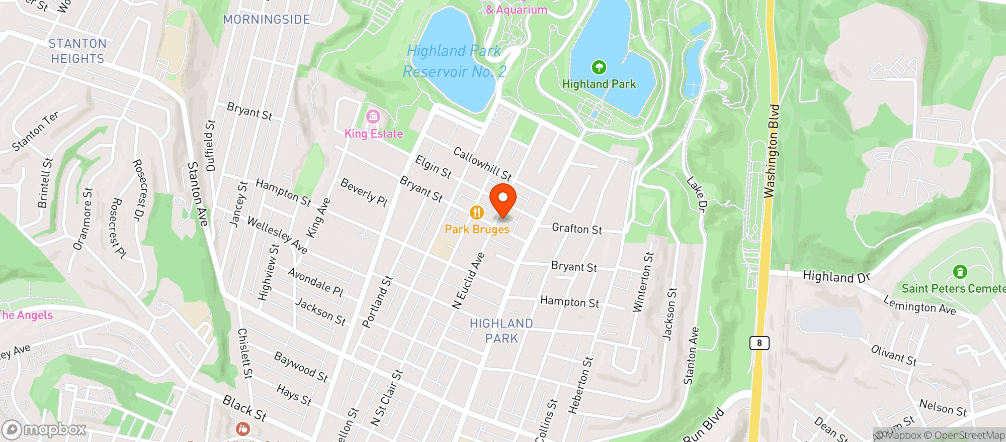 Map showing Bryant Street Market