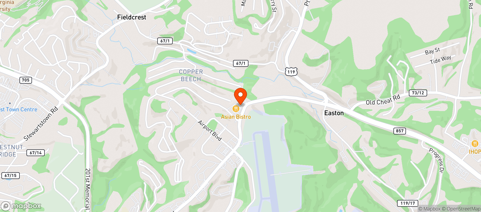 Map showing The Venue Restaurants & Events