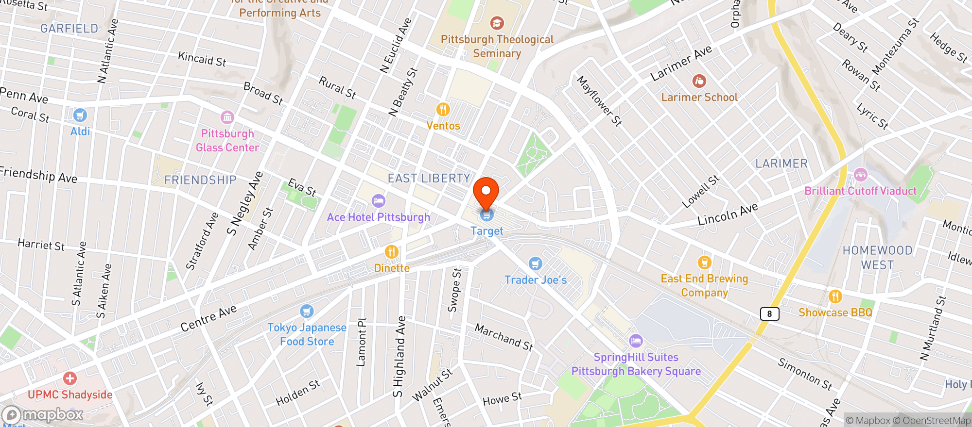 Map showing Target